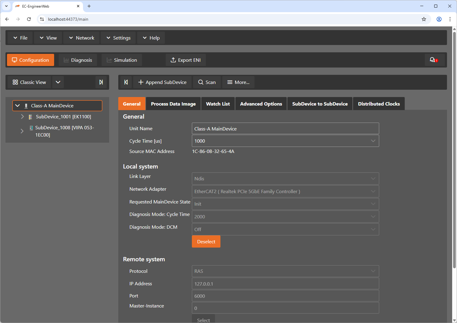 EC-Engineer EtherCAT configuration tool