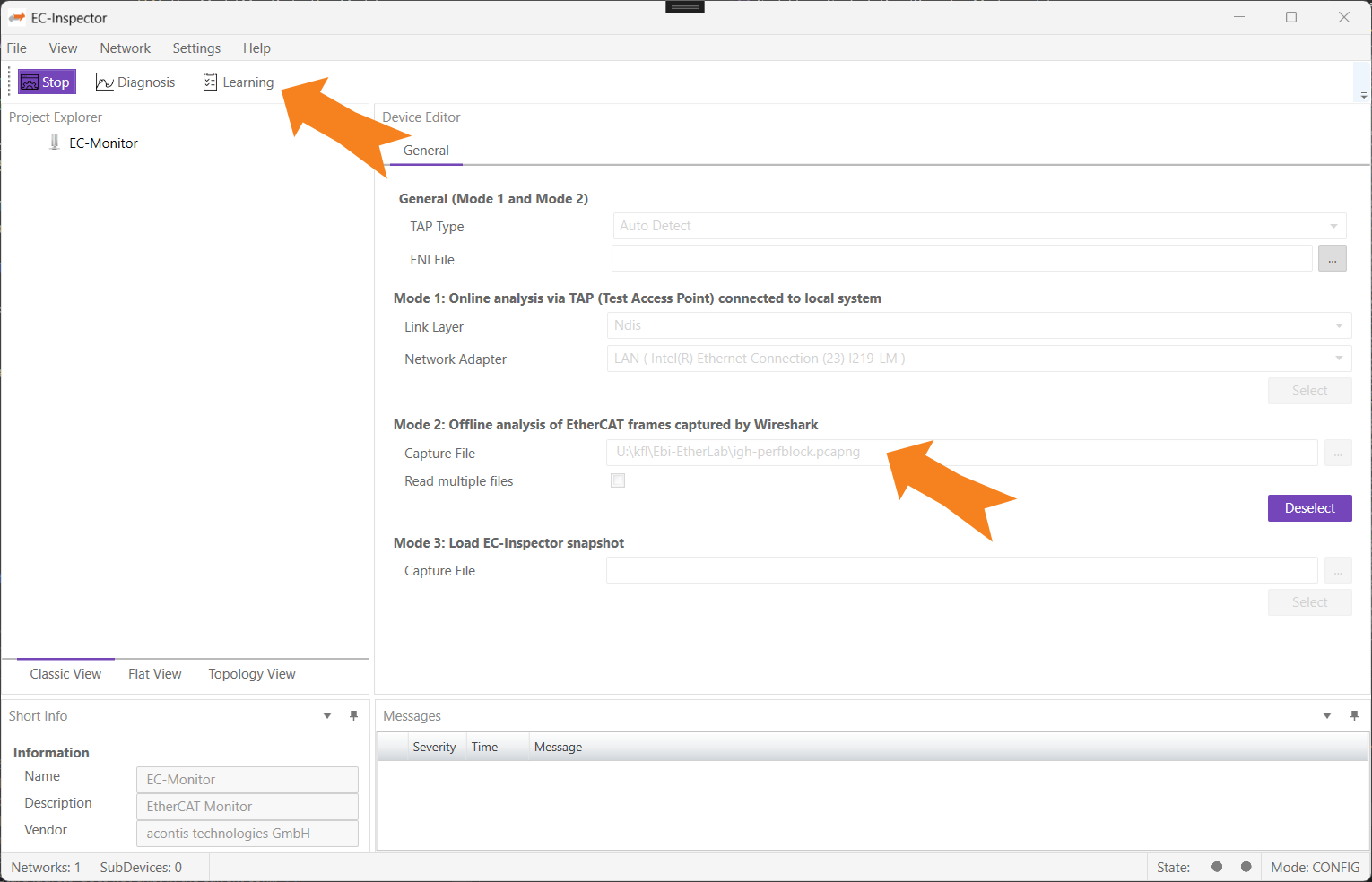EC-Inspector 4.1 provides new learning-mode for diagnosis without ENI-files!